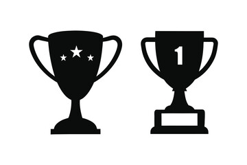 Trophy cup Silhouette Vector bundle  illustration, Winner trophy cup  silhouette