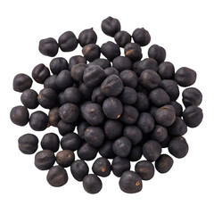 Pile of black chickpea isolated on transparent background