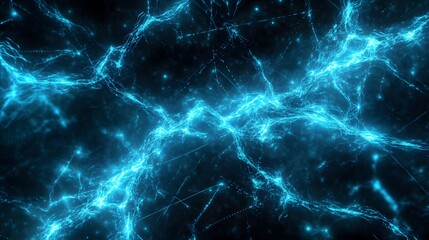 Fototapeta premium Abstract illustration of energy, electricity, and connection, showcasing a mesmerizing glow and intricate network. This artwork evokes concepts of technology, the digital world.