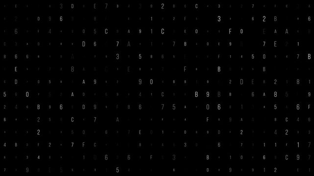 Complex Digital Patterns of Code Symbols on Dark Background in Abstract Display