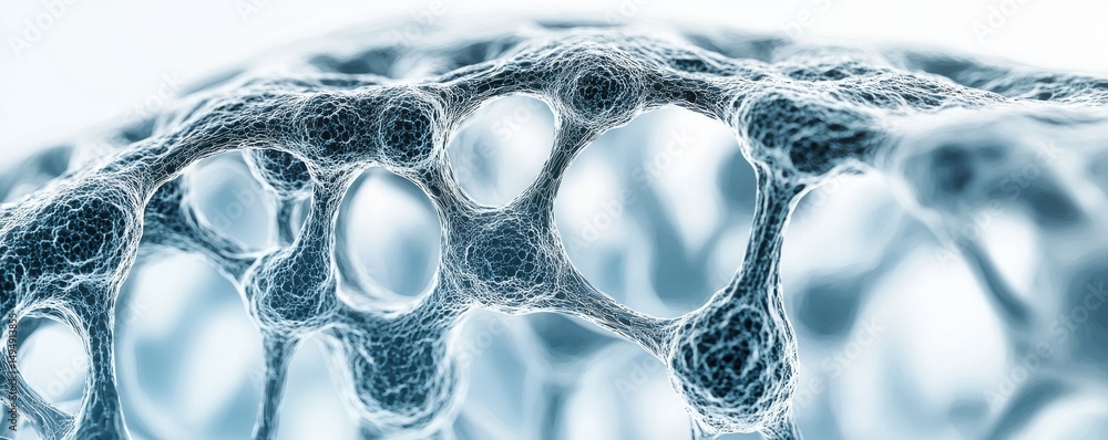 Poster intricate cellular structures of amoebas forming unique patterns in microscopic view for scientific 