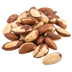 Obraz premium Pile of brazil nuts isolated on transparent background