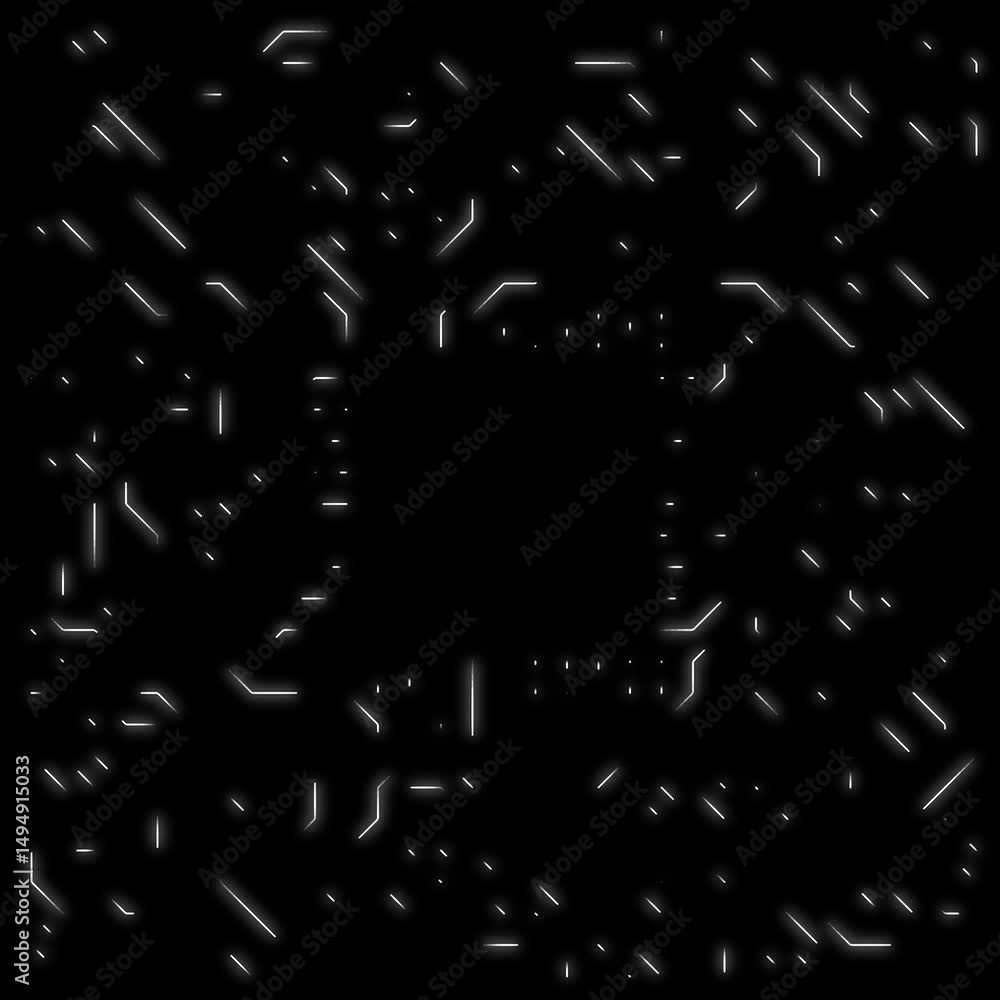 Poster abstract geometric pattern with white lines on black background