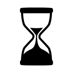 Black Hourglass Icon Indicating Time is Running Out and Progress is Slow