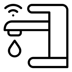 smart faucet icon line