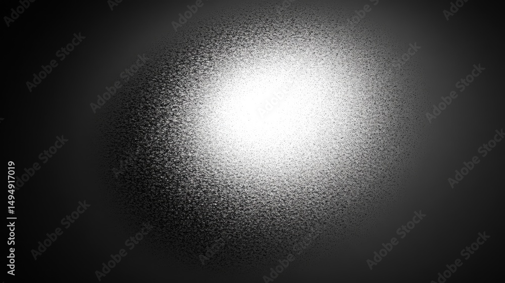 Poster grayscale circular textured light effect.