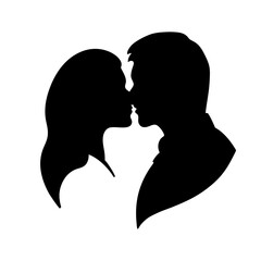 Passionate embrace a silhouette of a couple kissing with love and intimacy