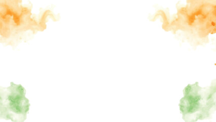 Tricolour orange and green indian watercolour abstract background 15 august independence day 26 january republic day center blank empty space 