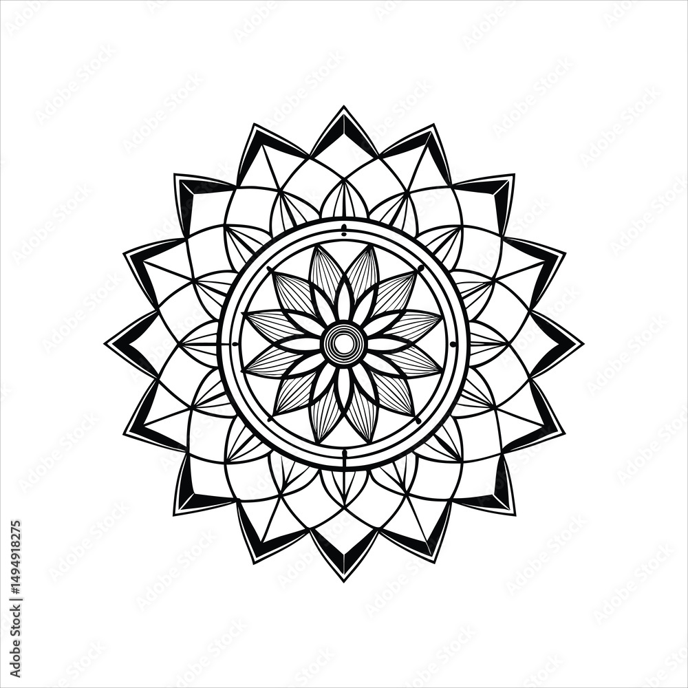 Poster abstract geometric snowflake vector design element