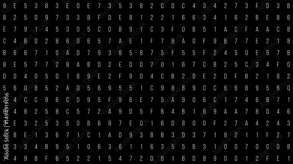 Aufkleber digital matrix design of abstract number patterns on black background