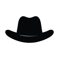 Silhouette of a Classic Cowboy Hat Against a Clean White Background