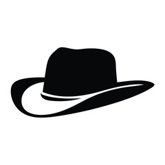 Black silhouette of a classic cowboy hat with curved brim