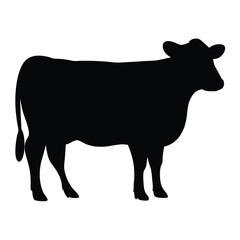 Black silhouette of a cow, representing animal husbandry and dairy farming