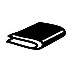 Illustration of a neatly folded cloth or fabric in black and white