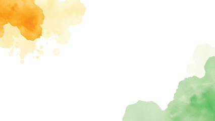 Tricolour orange and green indian watercolour abstract background 15 august independence day 26 january republic day center blank empty space 