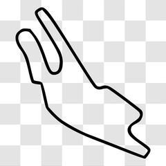 Obraz premium Le Mans International Circuit. Motorsport race track vector map with racing flag background