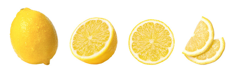 lemon slices isolated on white