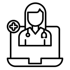 Online Doctor Vector Icon