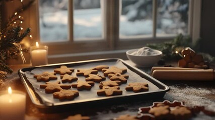 Holiday cookies on baking sheet - Powered by Adobe