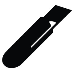 Black utility knife for cutting boxes and construction materials efficiently