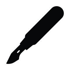 Scalpel Silhouette Image Depicting Medical Instrument Used for Surgical Procedures