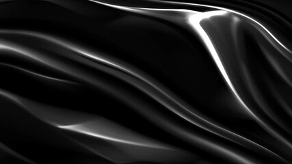 Abstract wavy black fabric texture. Liquid holographic background. Smooth silk fabric surface with ripples and folds on the tissue Holographic Pastel Background with 3D Rendering in Seamless Loop - Powered by Adobe