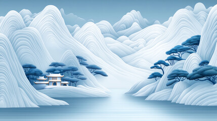 winter landscape with snow covered trees