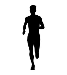 Running man silhouette athlete runner exercise jog