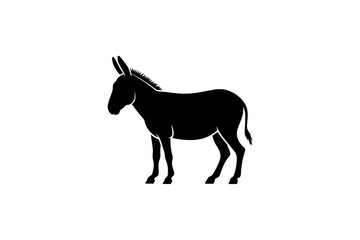 Black silhouette of a donkey animal vector image