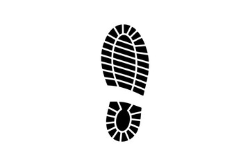 Footprint shoe print walking track black and white