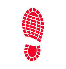 Red footprint shoe print vector design illustration