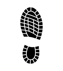 Footprint shoe print walking track black and white