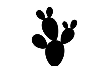 Black silhouette of bunny ears cactus illustration