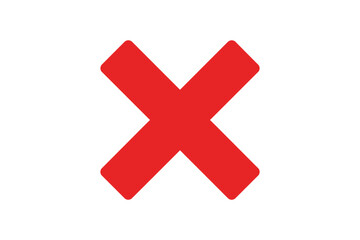 Obraz premium Red x mark cross symbol graphic vector illustration