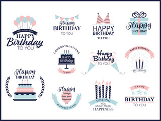 スタイリッシュな誕生日祝いのロゴバナーセット