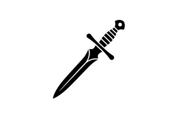Dagger sword weapon sharp blade black vector image