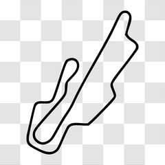 Obraz premium Mugello International Circuit. Motorsport race track vector map with racing flag background