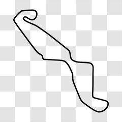 Obraz premium TT Assen International Circuit. Motorsport race track vector map with racing flag background