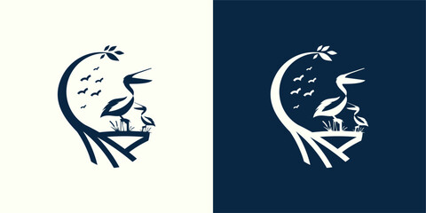 Pelican Silhouette Logo for Branding and Social Media