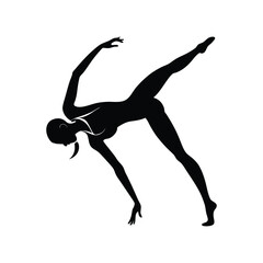 Elegant Black Silhouette of a Woman in a Yoga Pose