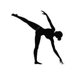Silhouette of a Woman Performing a Yoga Pose Natarajasana (King Dancer Pose)