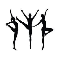 Elegant Ballerina Silhouettes Graceful Poses for Dance Art