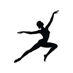 Elegant Ballerina Silhouette Graceful Dance Pose Illustration