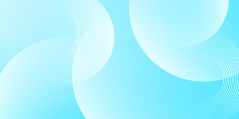 Minimalist banner background, pastel colorful, Light Blue gradations. Circle effect style geometric, abstract background. Vector Illustration