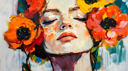 woman face paint art