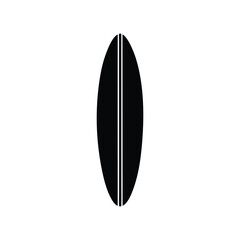 Classic Surfboard Icon Minimalist Black and White Illustration