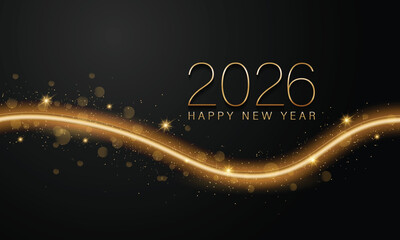 2026 Happy New Year Background Design. Greeting Card, Banner, Poster. Vector Illustration.