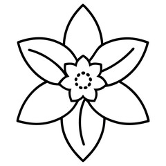 Single Line Daffodil Drawing – Classic Floral Design in Black
