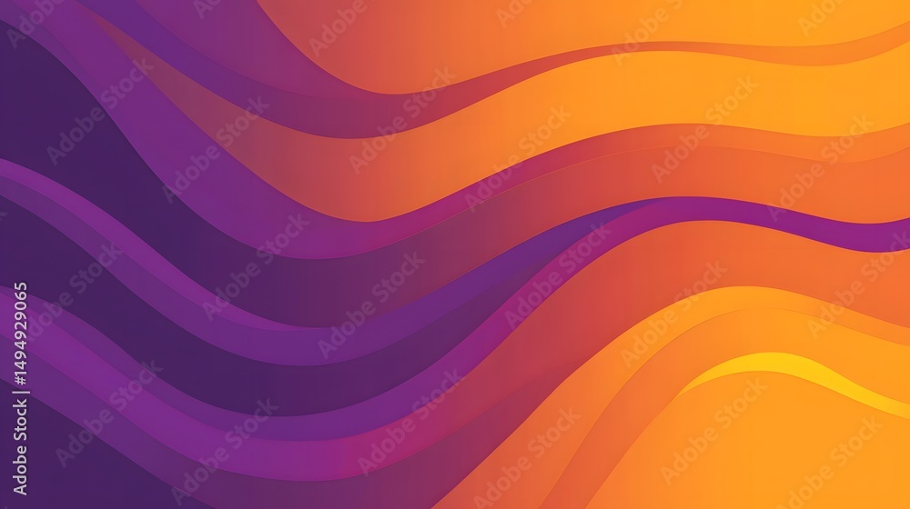 Poster abstract wavy background in vibrant purple and orange hues, perfect for adding a splash of color and