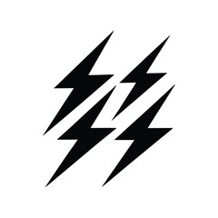 Bold Black Lightning Bolt Icons A Set of Four Dynamic Energy Symbols